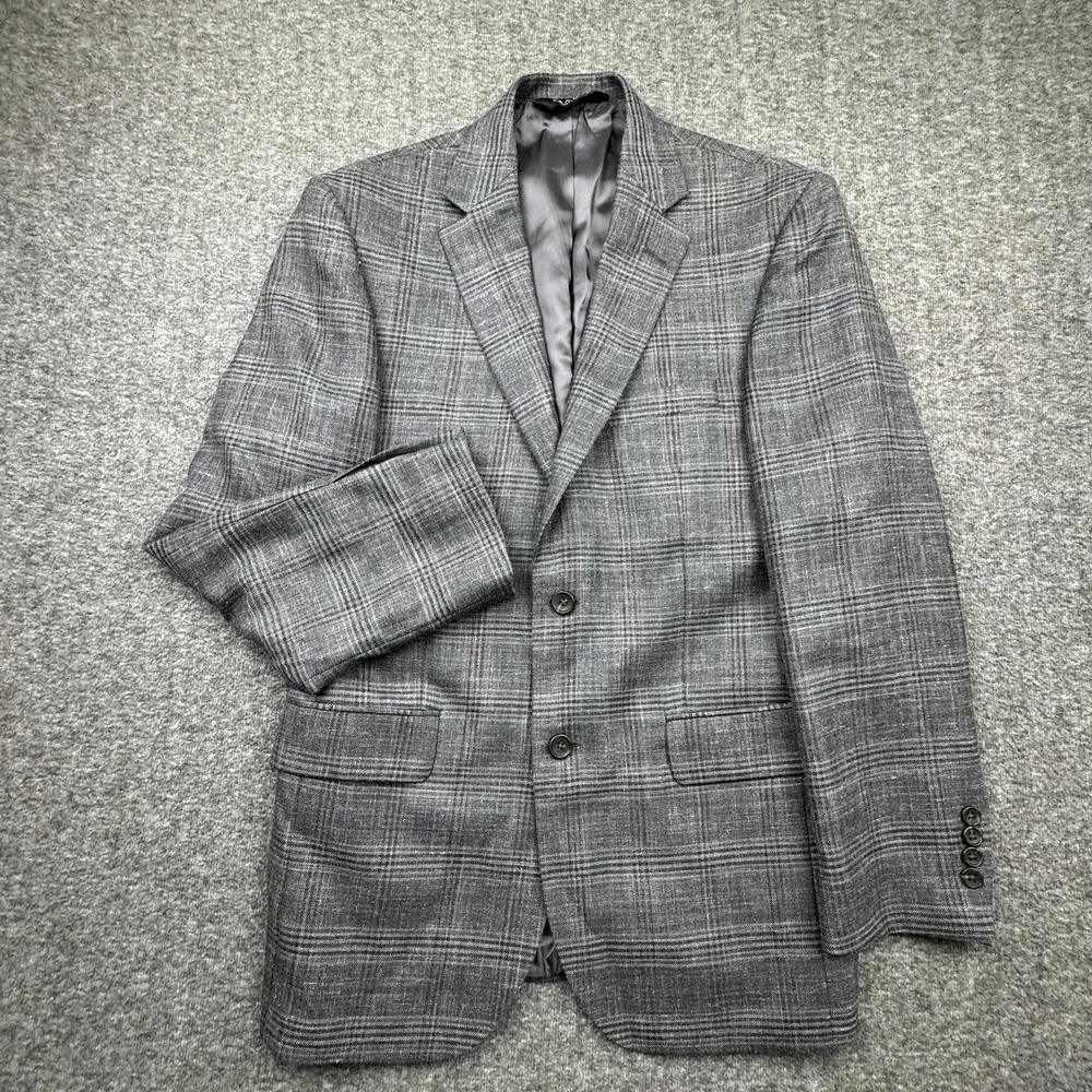 Jos. A. Bank Men's Gray Linen Silk Wool Tailored Fit Blazer Sport Jacket 39R